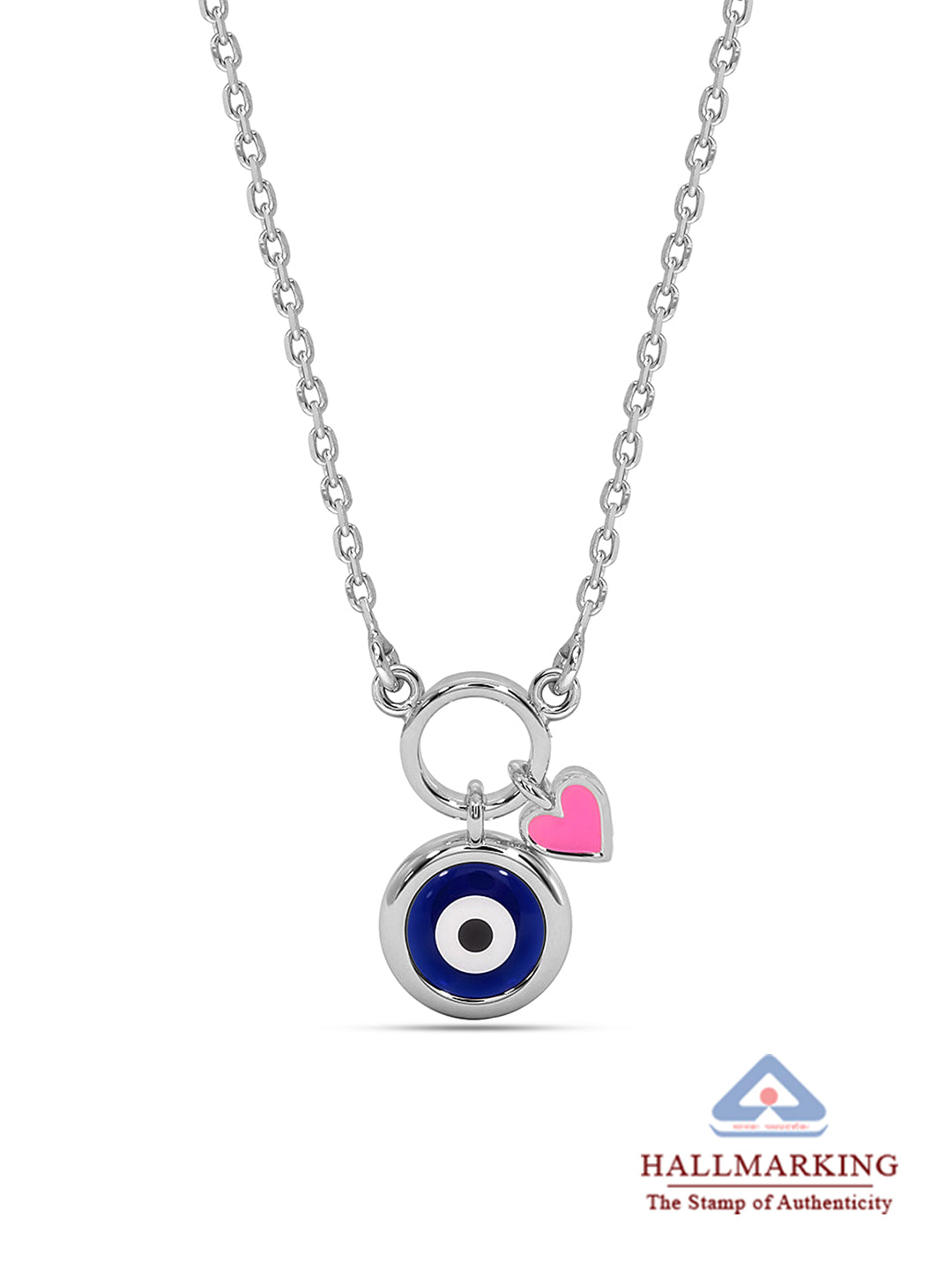 Evil Eye Heart Charm Necklace for Kids