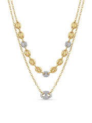 Duetta CZ Accent Layered Women's Necklace