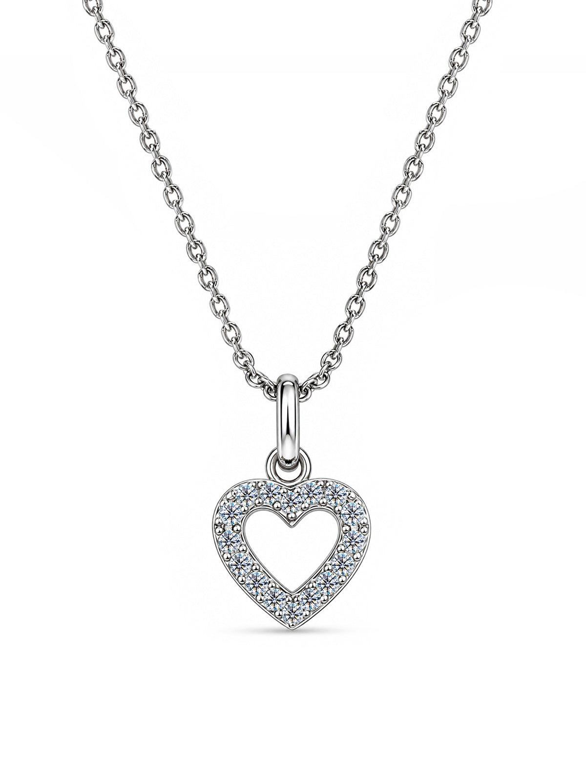 Open Heart CZ Necklace