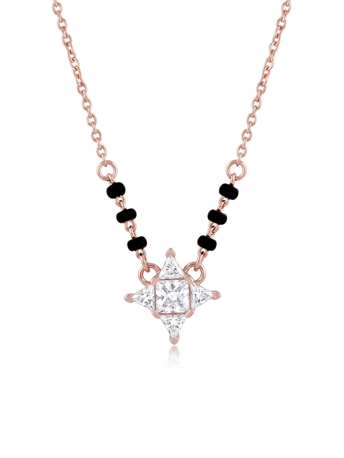 Rose Gold Crystal Star Pendant Mangalsutra