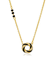 Black Enamel Interlocking Circle Mangalsutra