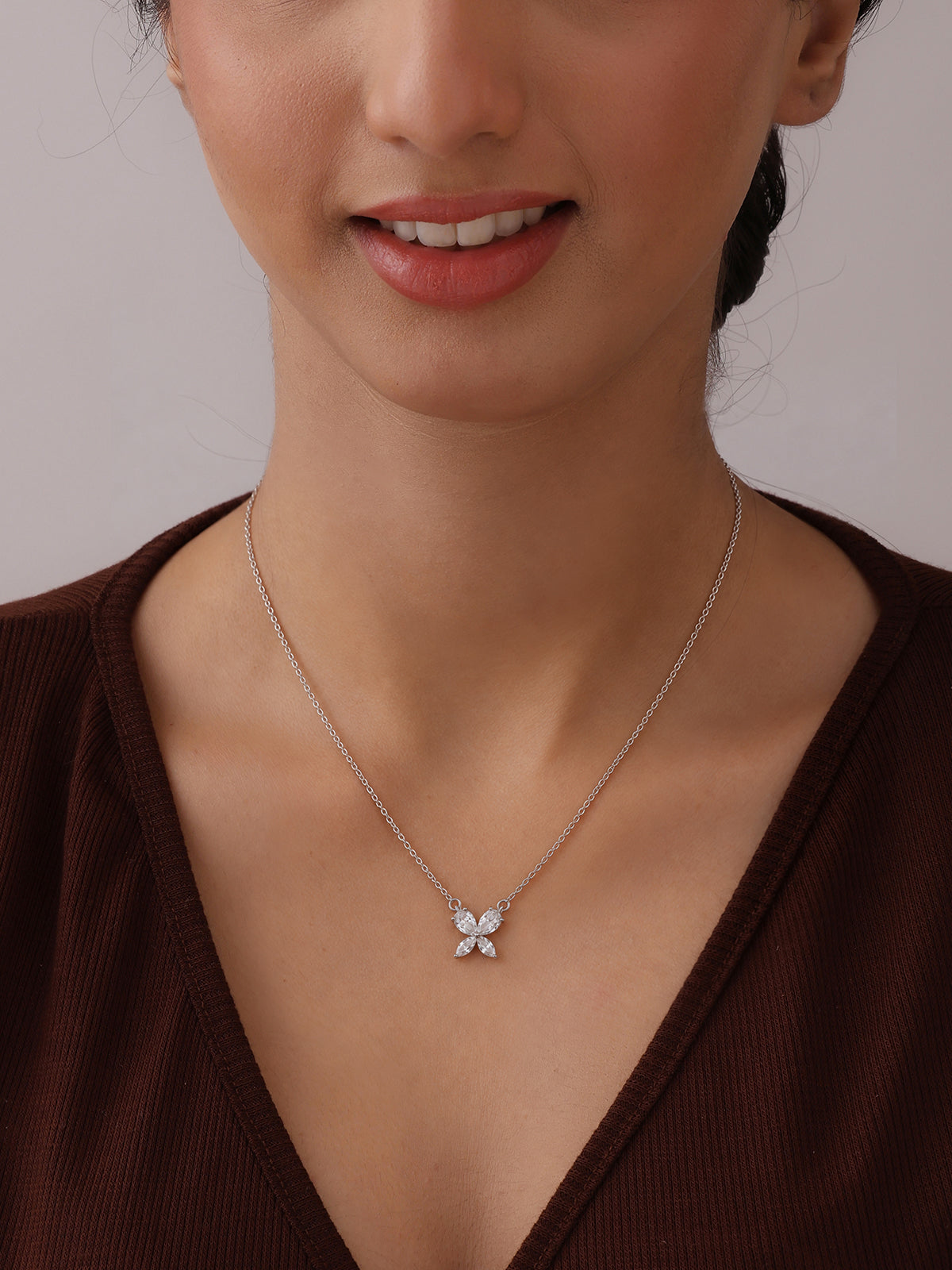 CZ Butterfly Pendant Women’s Necklace