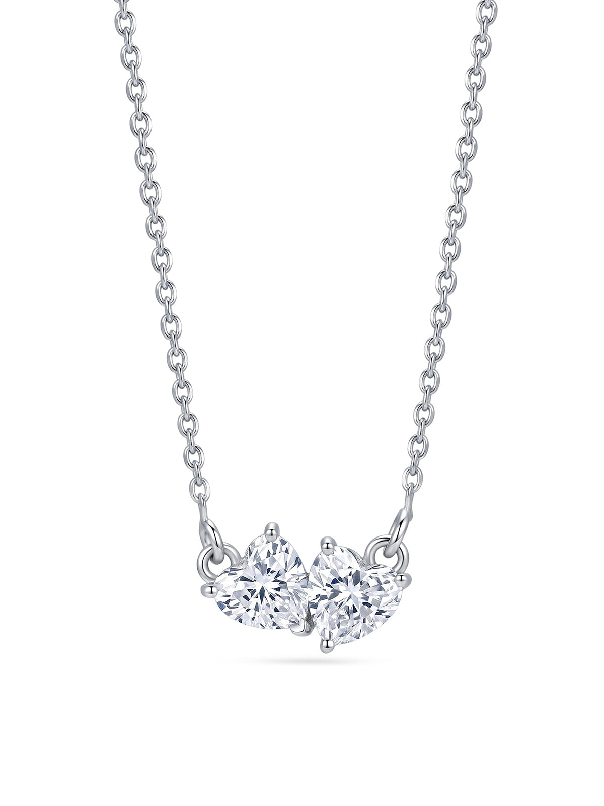 Double Heart CZ Pendant Women’s Necklace