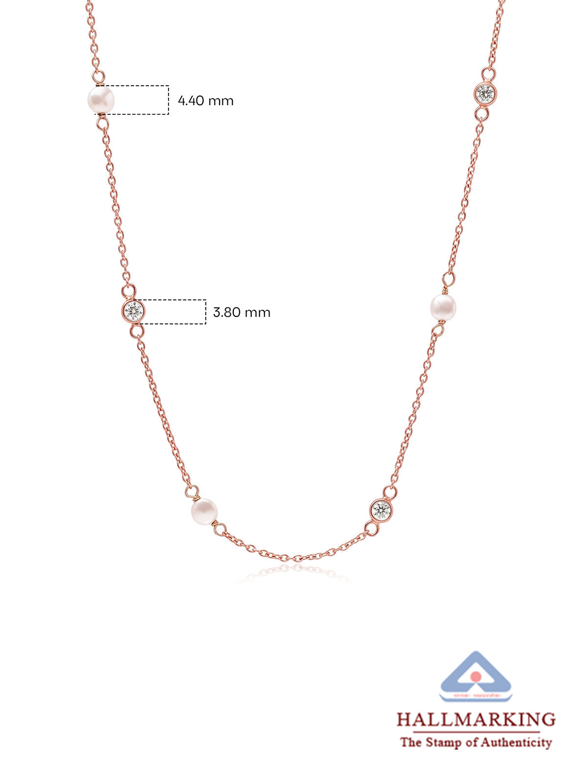 Pearl & CZ Station Necklace