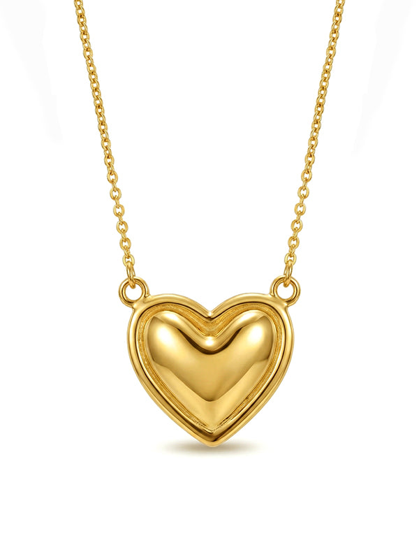 Golden Embrace Heart Pendant Necklace