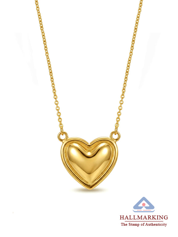 Golden Embrace Heart Pendant Necklace