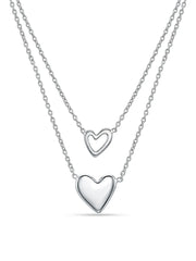 Sterling Layers of Love Heart Necklace