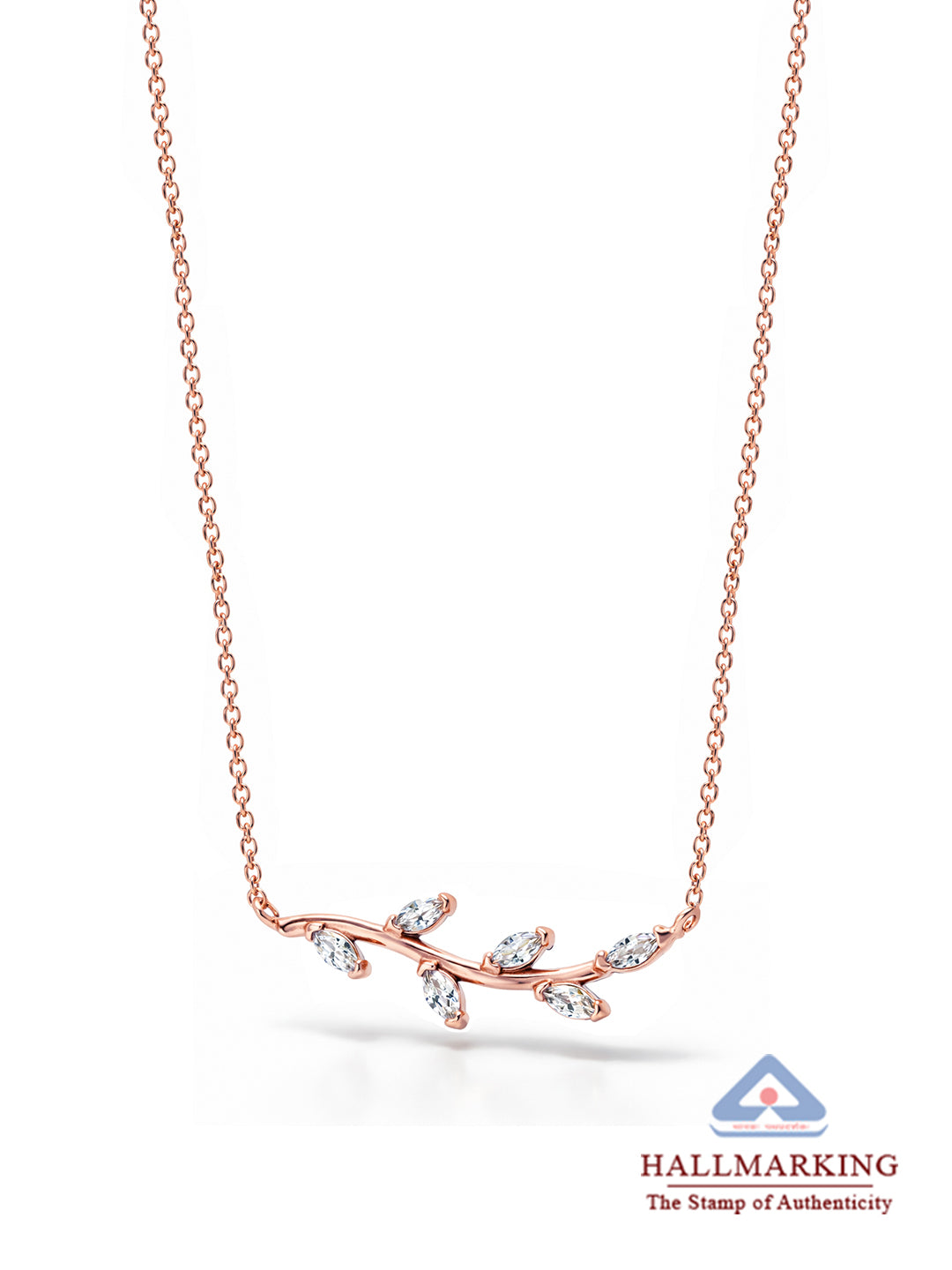 Rose Gold Whisper Leaf Vine Necklace