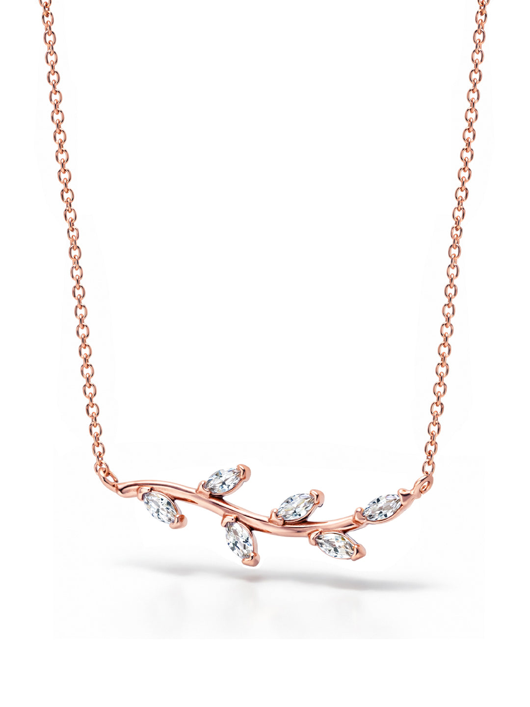 Rose Gold Whisper Leaf Vine Necklace