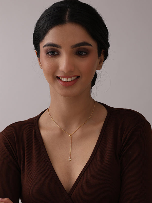 Gold Star Charm Y Necklace