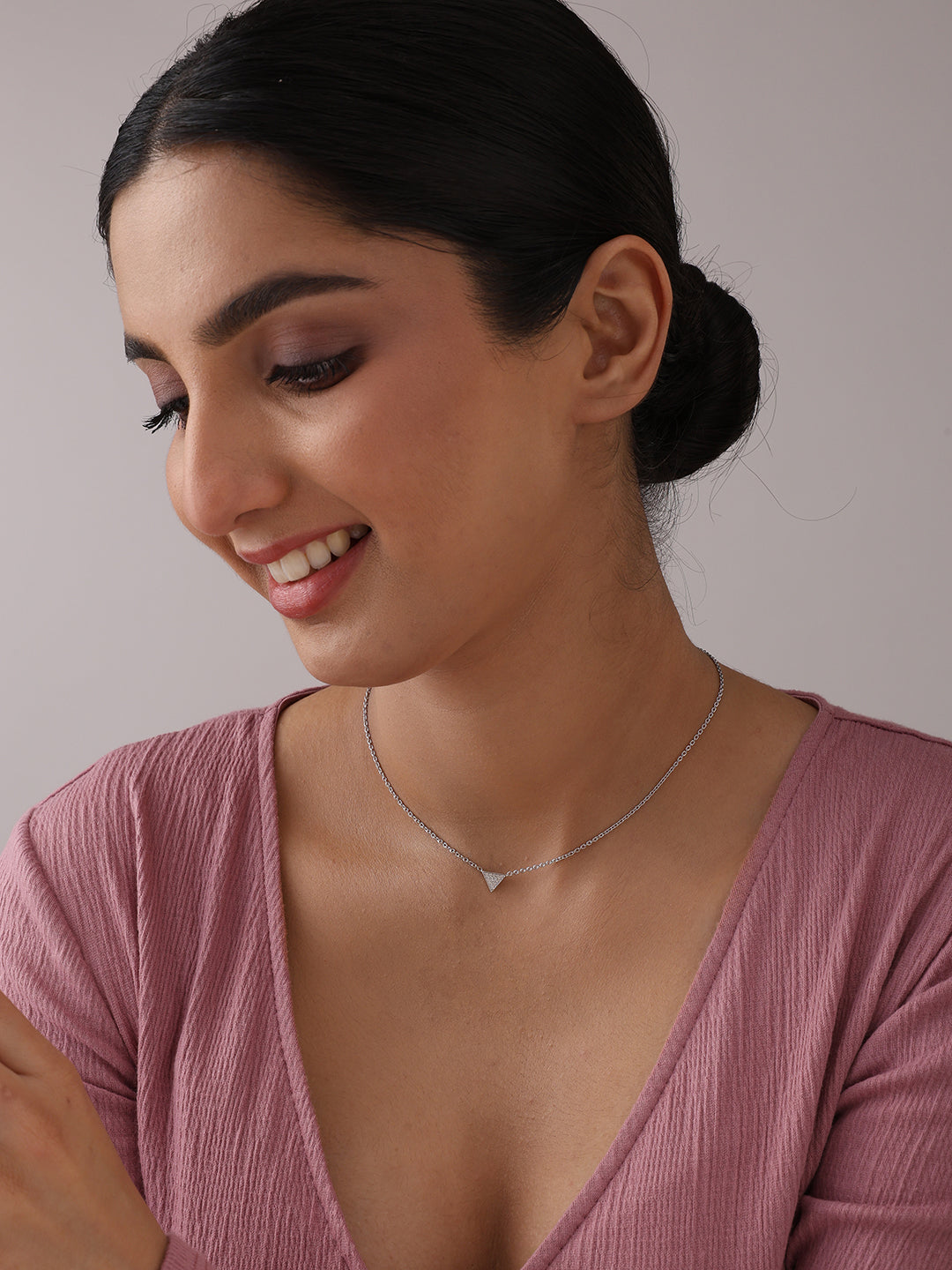 Rhodium Charm Necklace