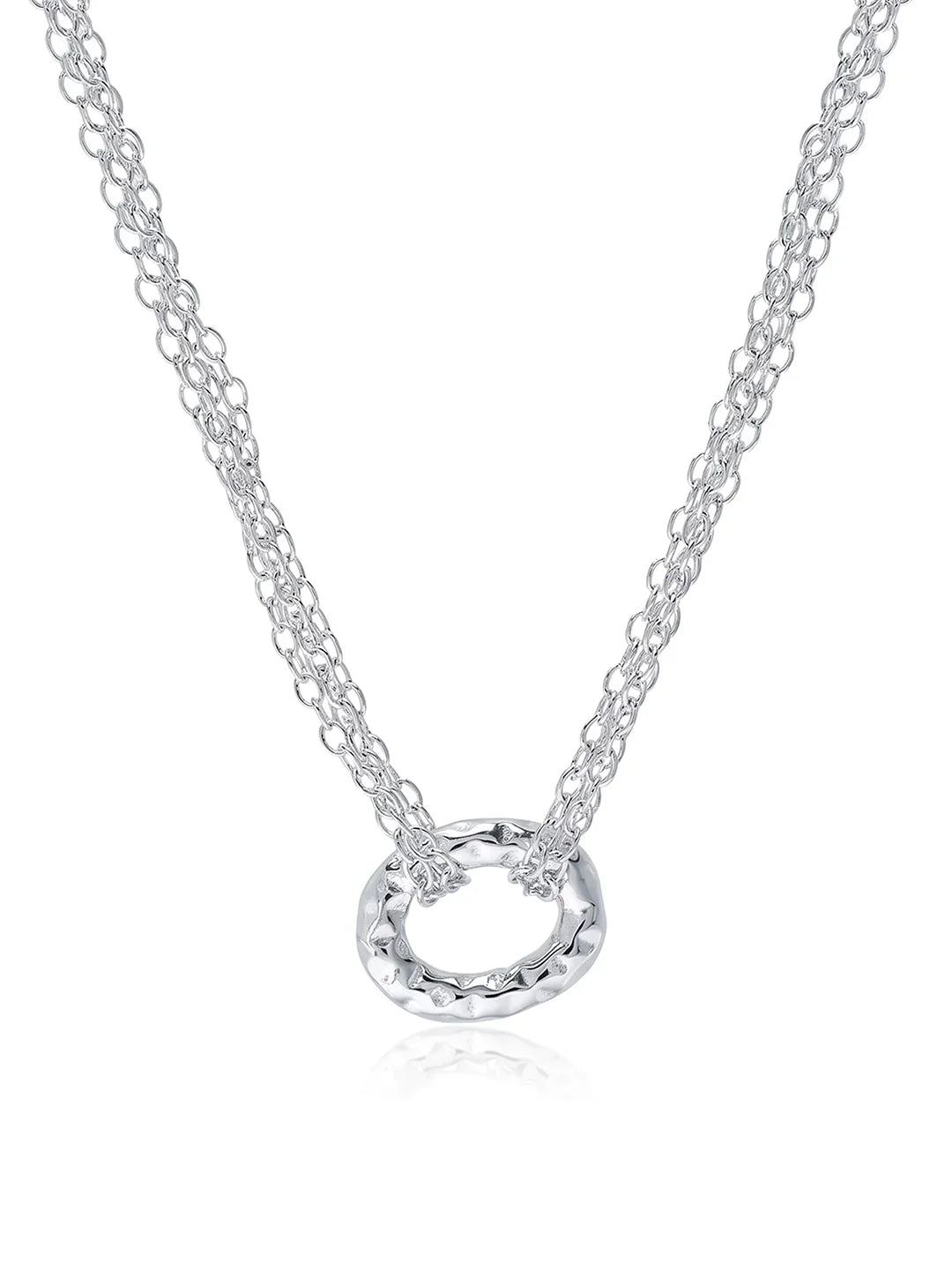 Link Shape Contemporary Necklace in Silver