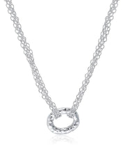 Link Shape Contemporary Necklace in Silver