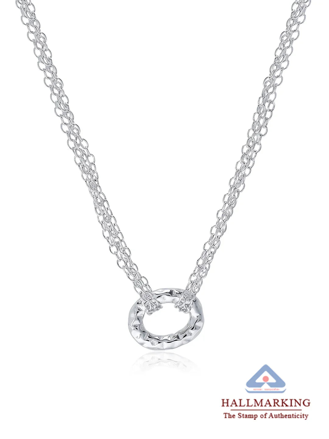 Link Shape Contemporary Necklace in Silver