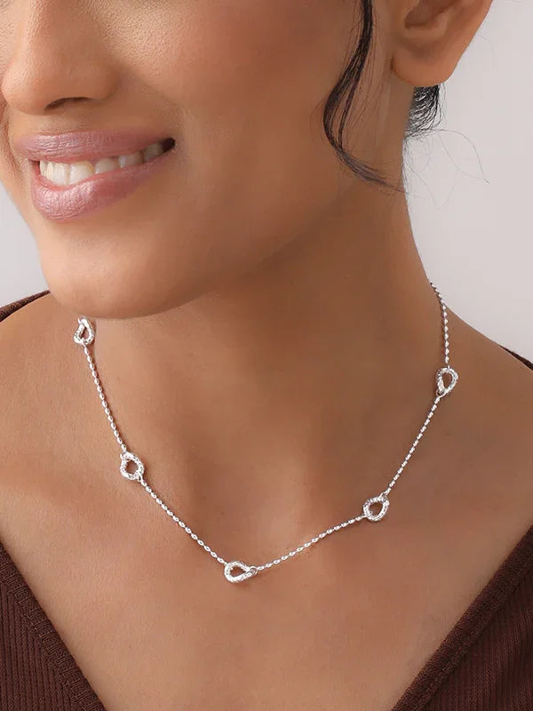 Silver Multi Charm Chain Necklace