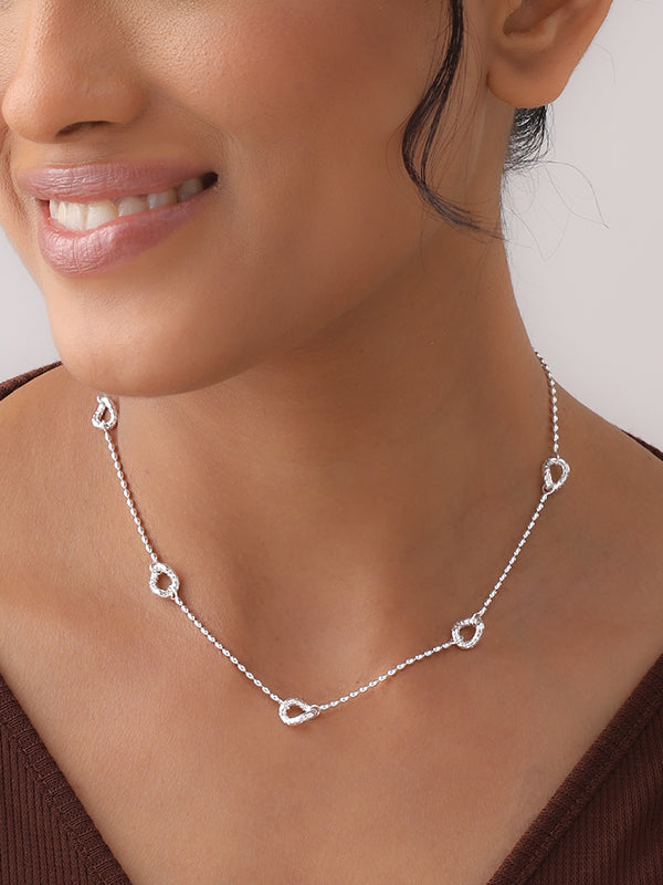 Silver Multi Charm Chain Necklace