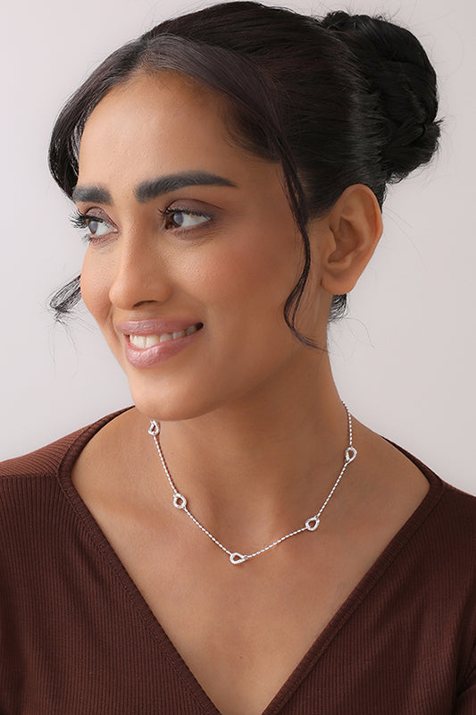 Silver Multi Charm Chain Necklace