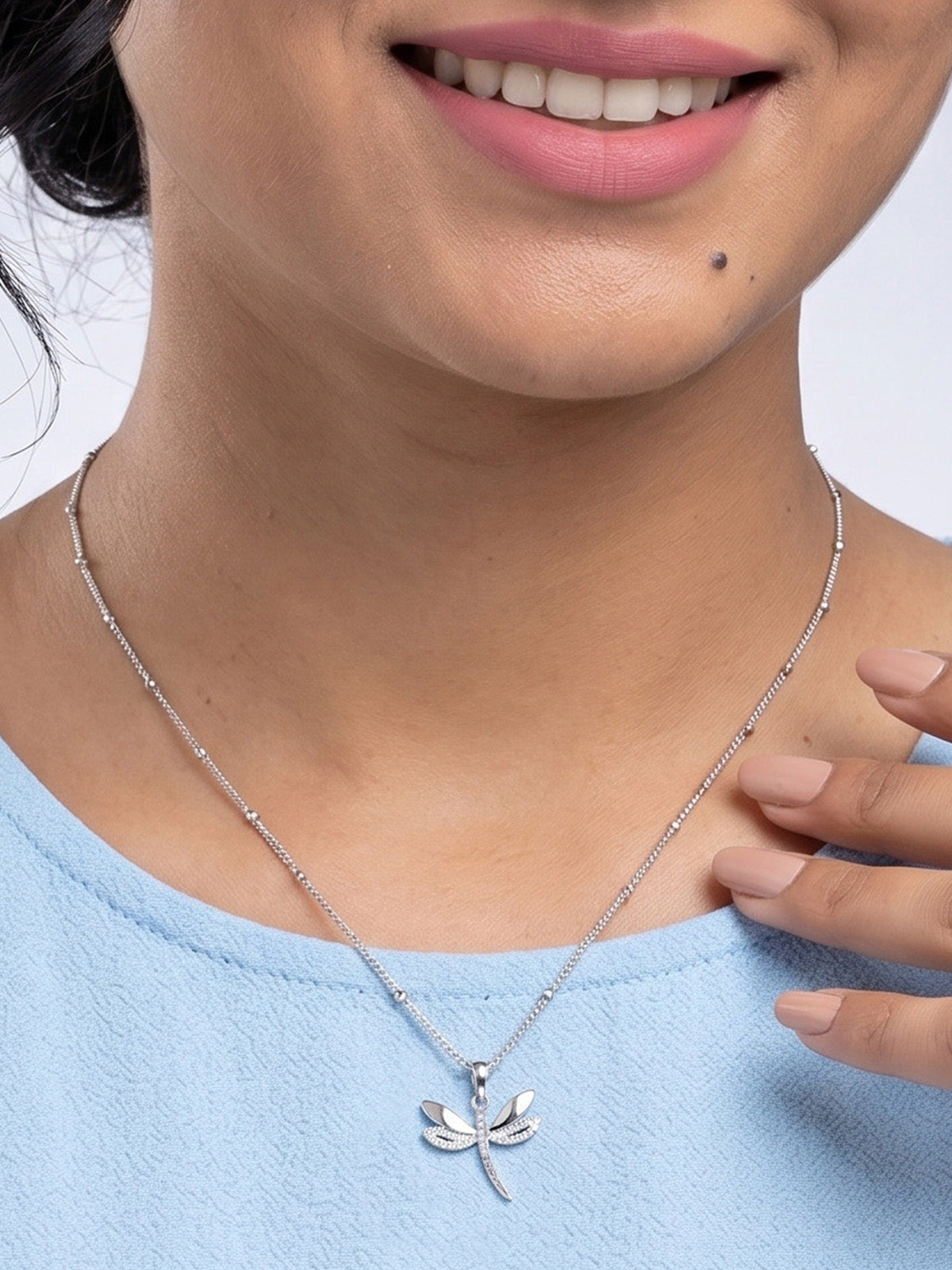 Rhodium Classic Pendant Necklace