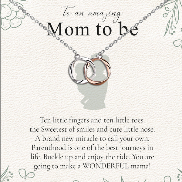 925 Sterling Silver Two-Tone Twisted Double Circle Necklace With Gift Card For Women