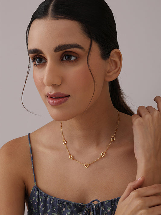 Isla Assymetric Textured Station Necklace for Women