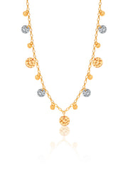 Celeste Two Tone Hammered Disc Necklace