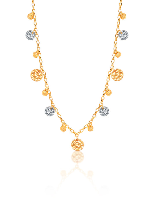 Celeste Two Tone Hammered Disc Necklace