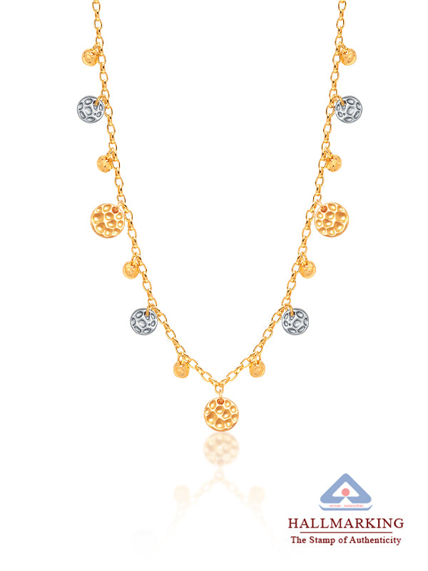 Celeste Two Tone Hammered Disc Necklace