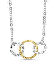 Astra Textured Circular Dual Tone Minimal Necklace for Women