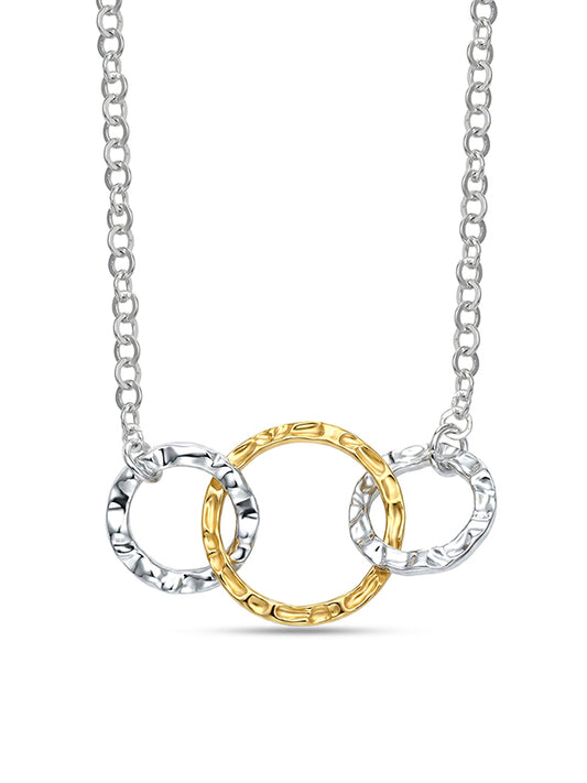Astra Textured Circular Dual Tone Necklace Necklace for Women