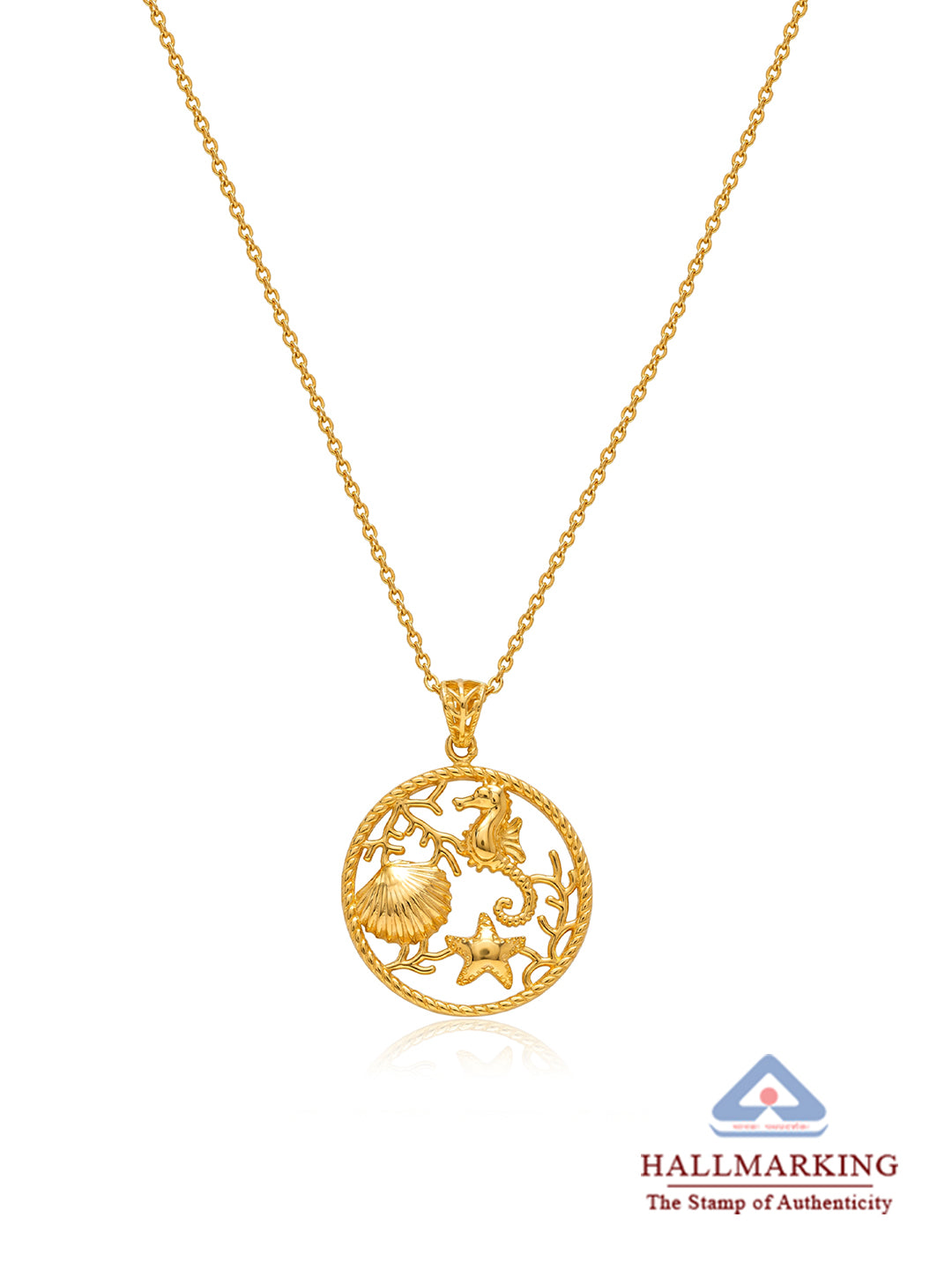 Golden Ocean Pendant Necklace