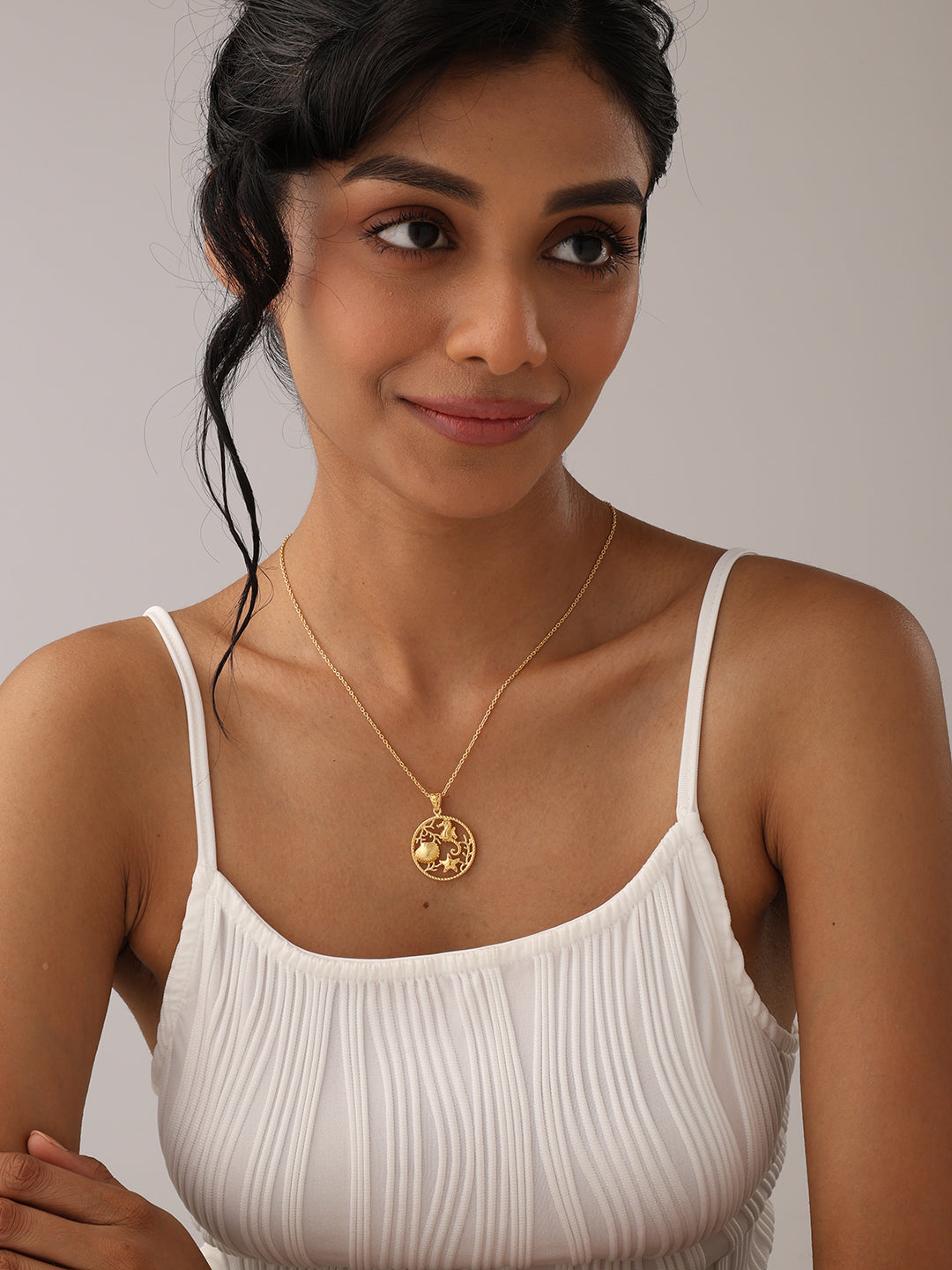 Golden Ocean Pendant Necklace