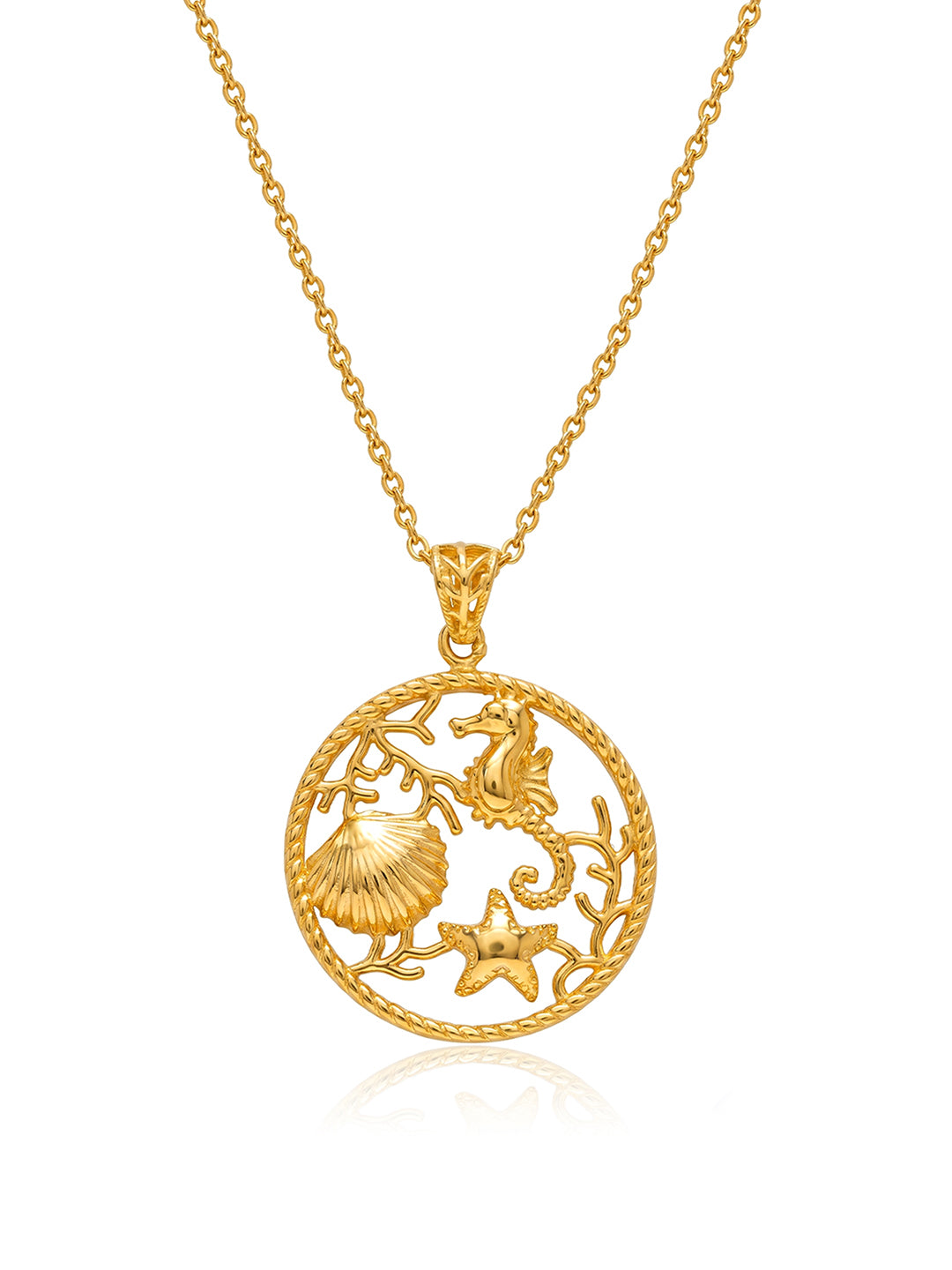 Golden Ocean Pendant Necklace