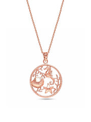 Round Contemporary Necklace in Rose Gold