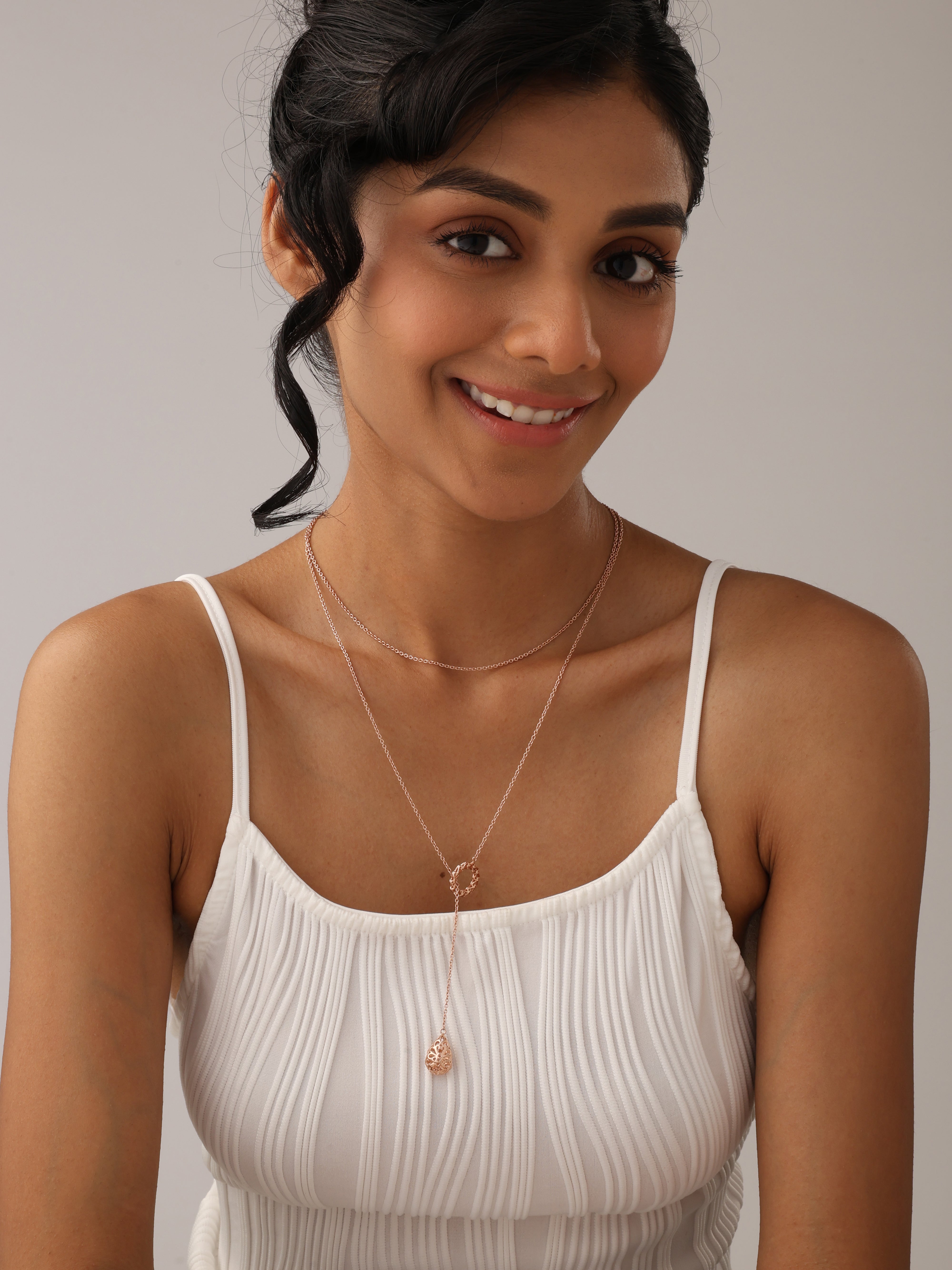 Rose Gold Lariat Necklace