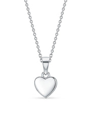 Silver Classic Heart Pendant Necklace