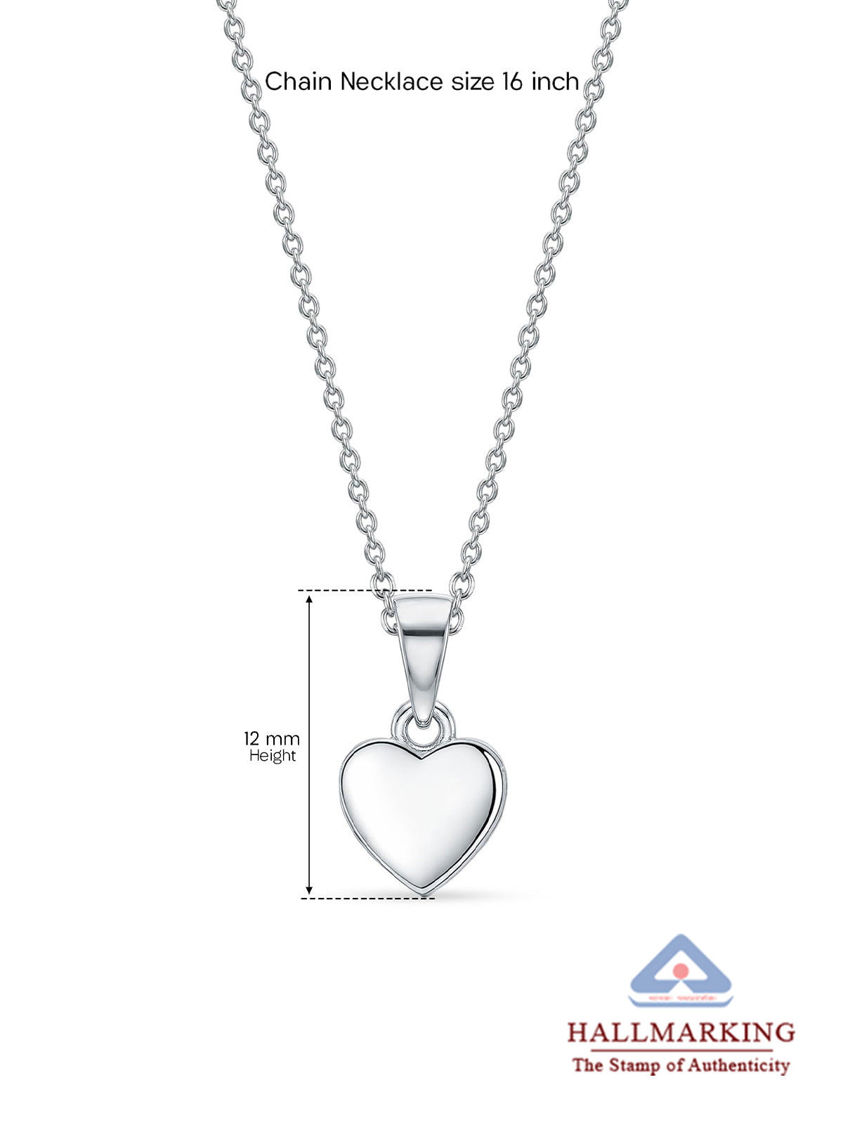 Silver Classic Heart Pendant Necklace