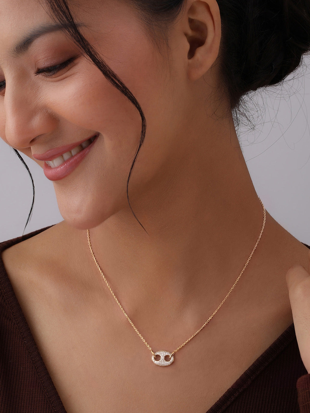 Crystal Oval Statement Pendant Necklace