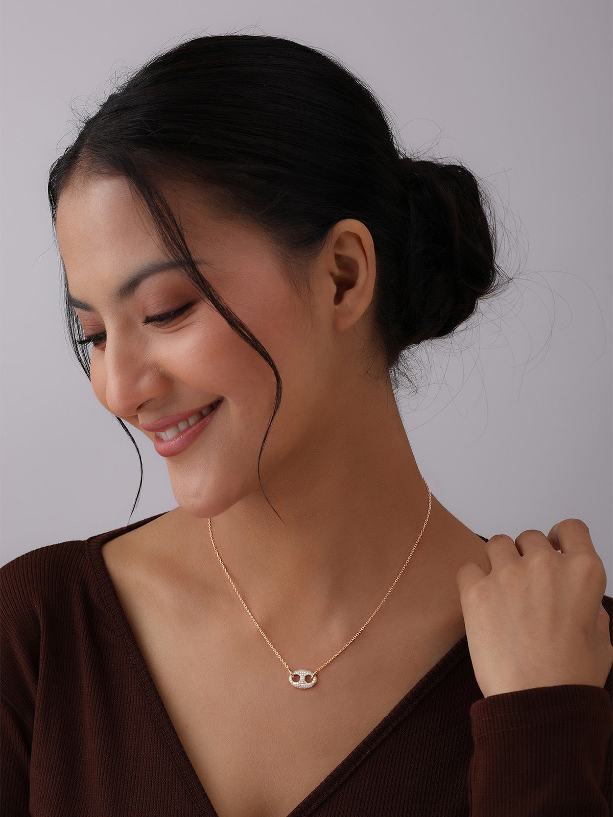 Crystal Oval Statement Pendant Necklace