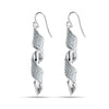 925 Sterling Silver Twist Glitter Light-Weight Drop Dangle Earrings for Women Teen