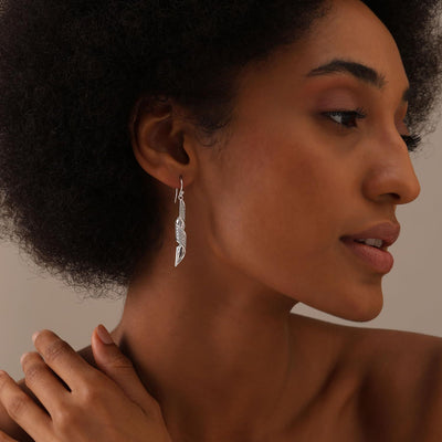 925 Sterling Silver Twist Glitter Light-Weight Drop Dangle Earrings for Women Teen