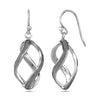 925 Sterling Silver Twist Wave Dangler Earrings for Women 37 MM