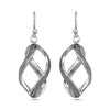 925 Sterling Silver Twist Wave Dangler Earrings for Women 37 MM