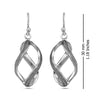 925 Sterling Silver Twist Wave Dangler Earrings for Women 37 MM