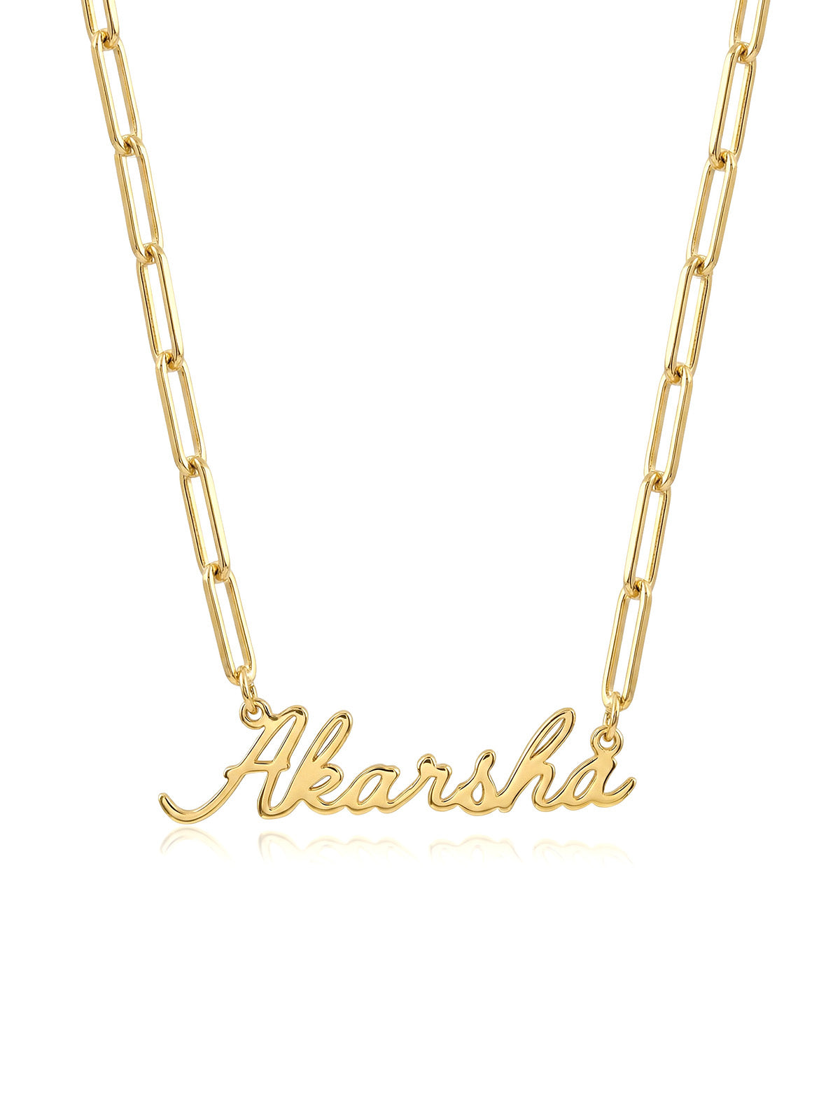 Personalized Gold Name Paperclip Necklace