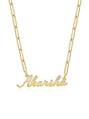 Personalized Gold Name Paperclip Necklace