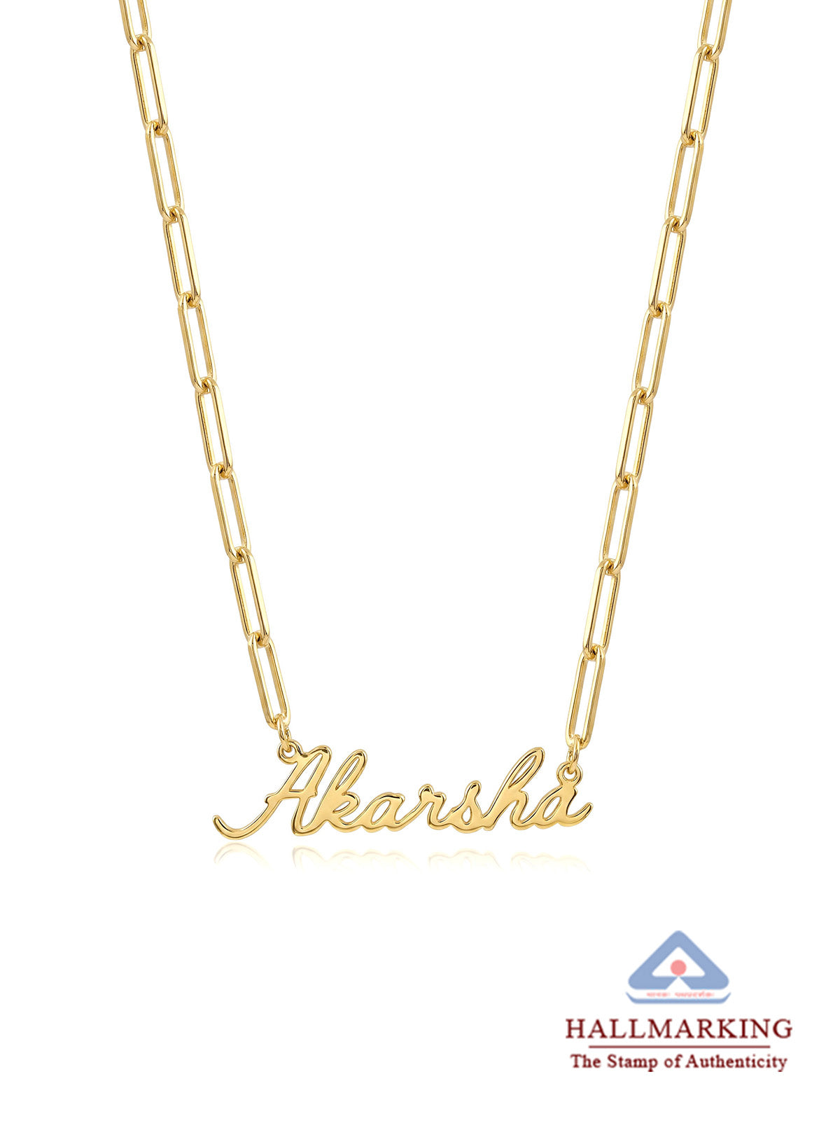 Personalized Gold Name Paperclip Necklace