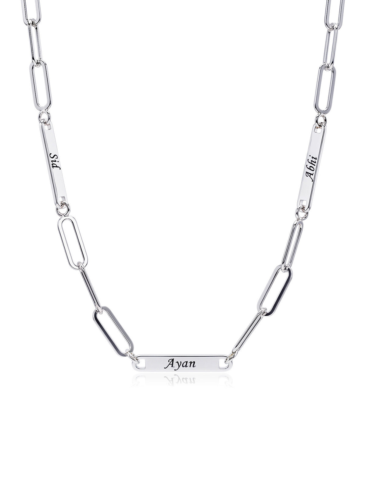 Personalised Engraved Name Bar Station Necklace