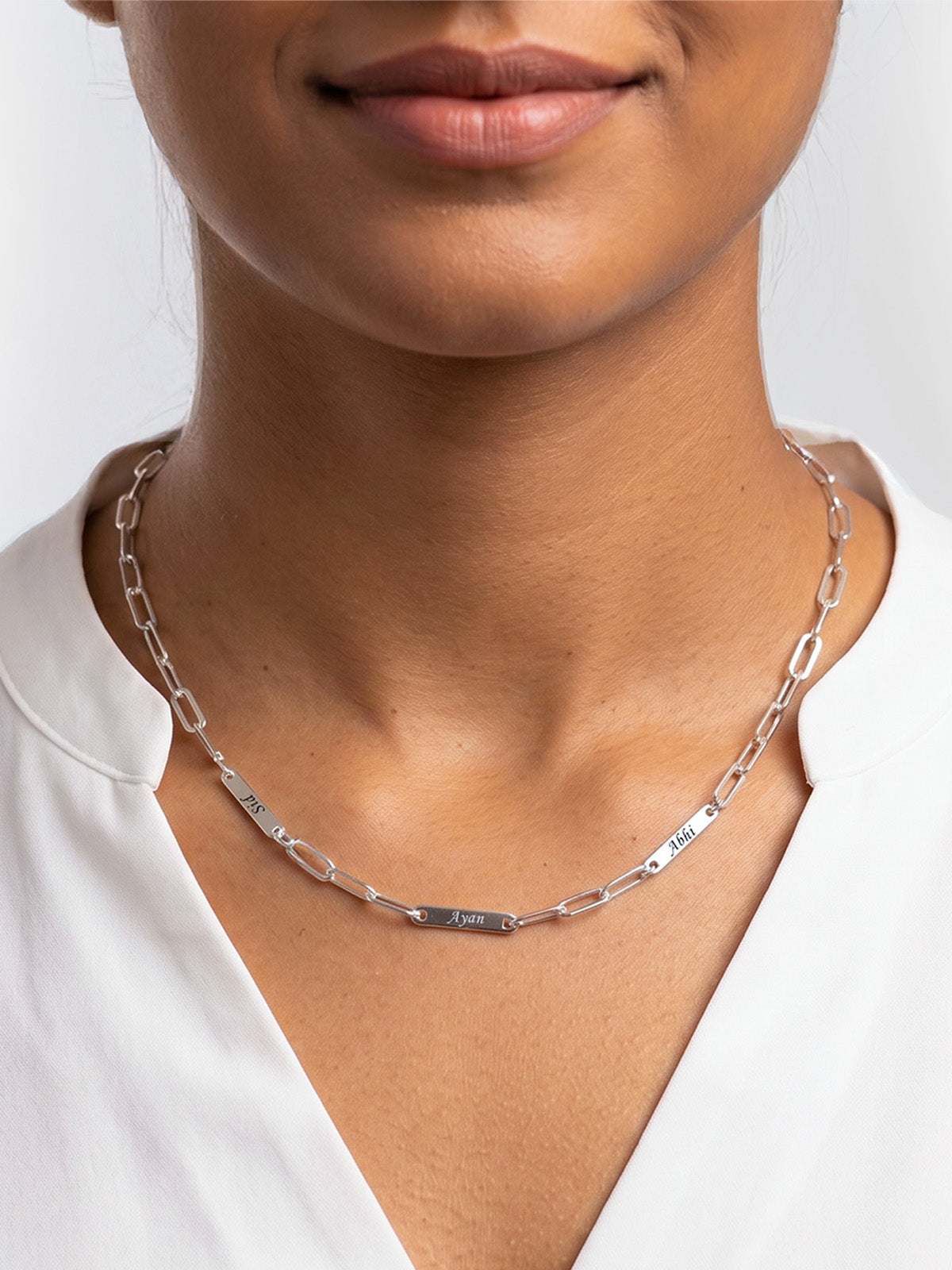 Personalised Engraved Name Bar Station Necklace