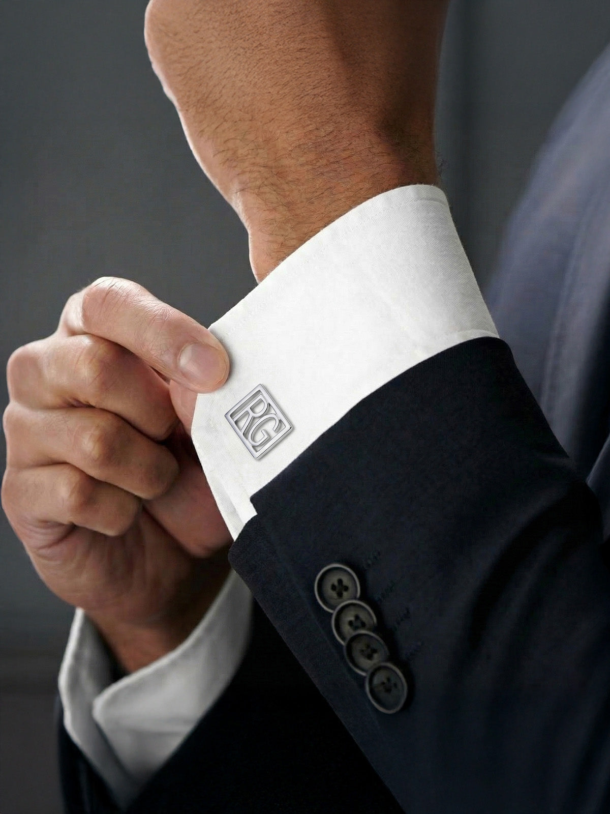 Personalized Geometric Initial Name Cufflinks