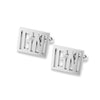 Personalised Customised 925 Sterling Silver Initial Name Geometric Cufflink for Men and Boys